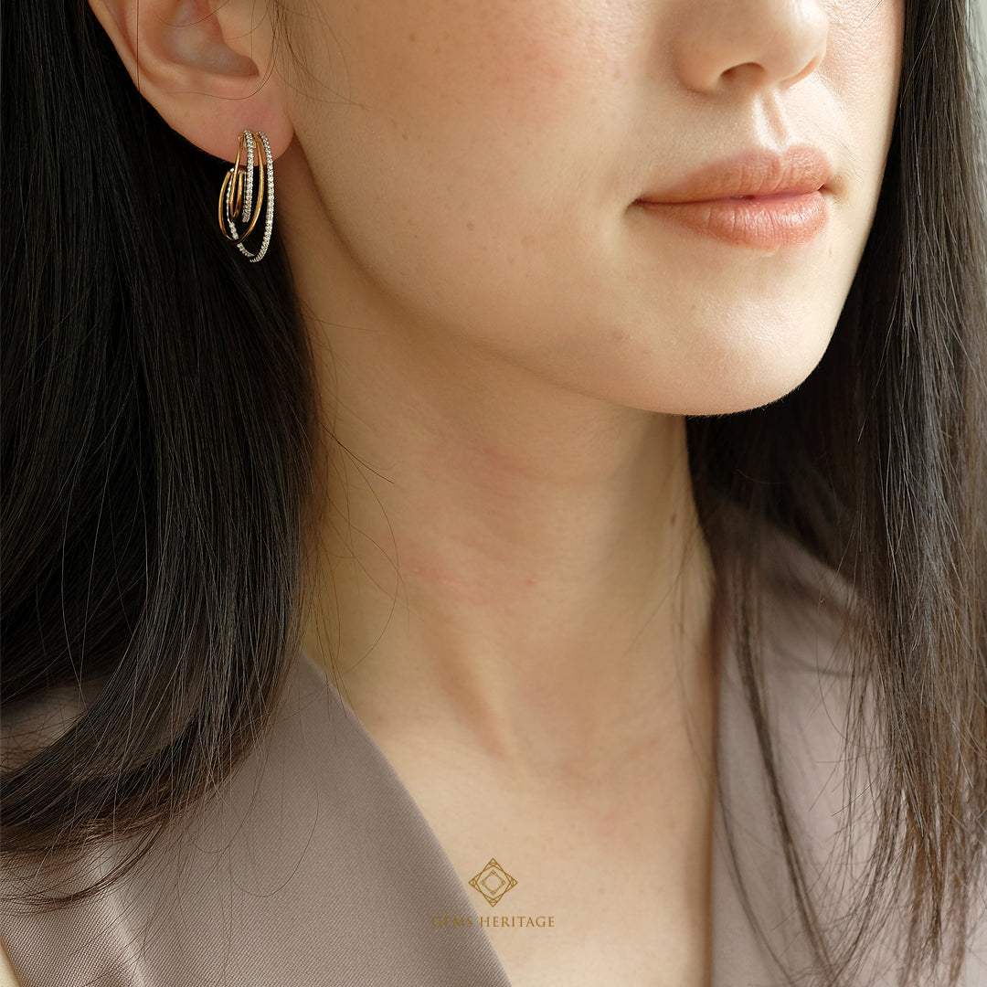 Intricate diamond Hoop Earrings