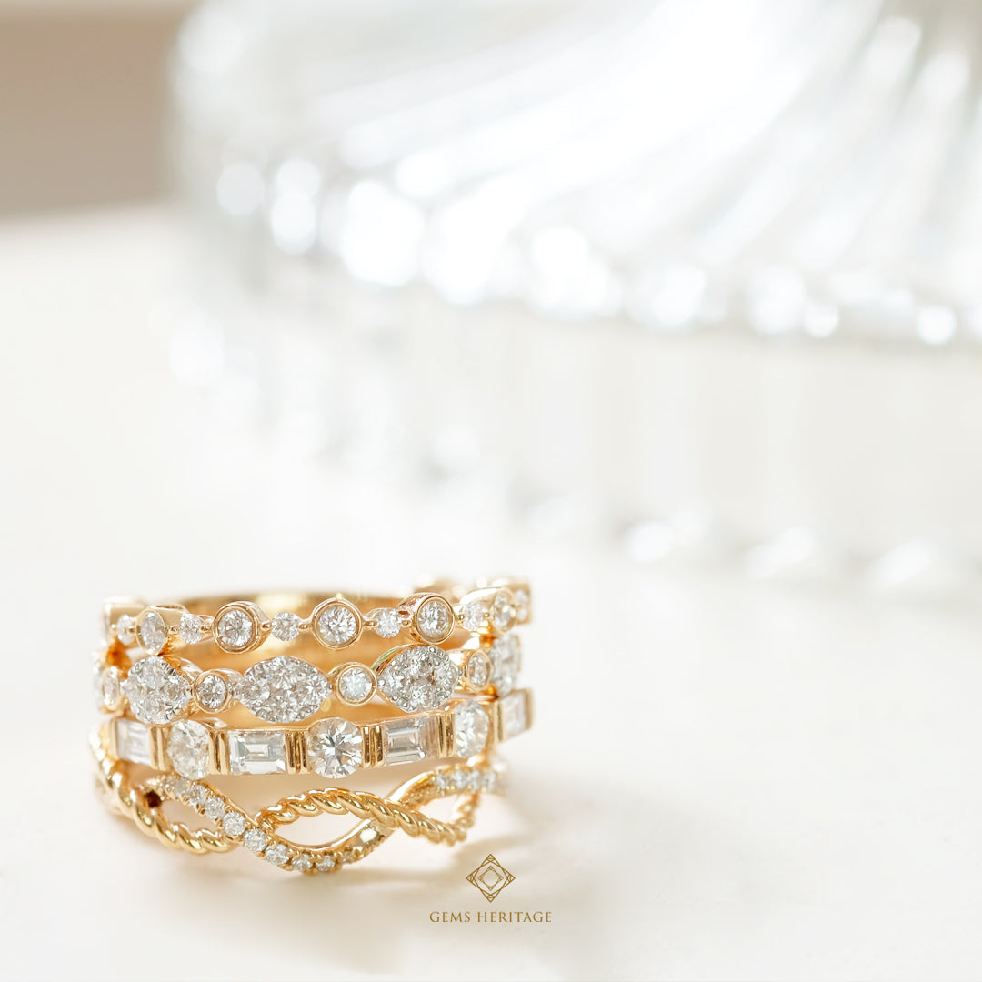 Oval and dot diamond ring (rpg389)