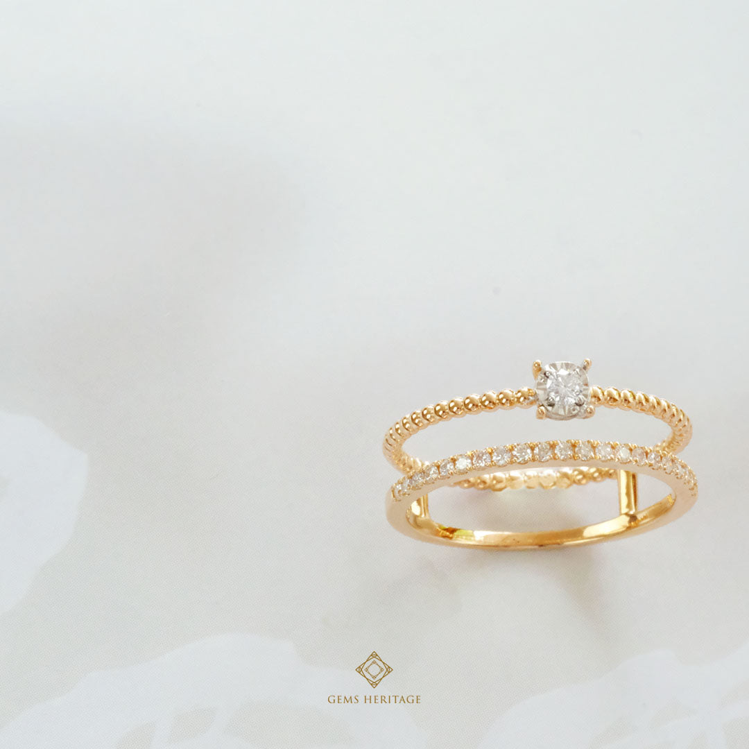 Two line and dot diamond ring (rpg521)