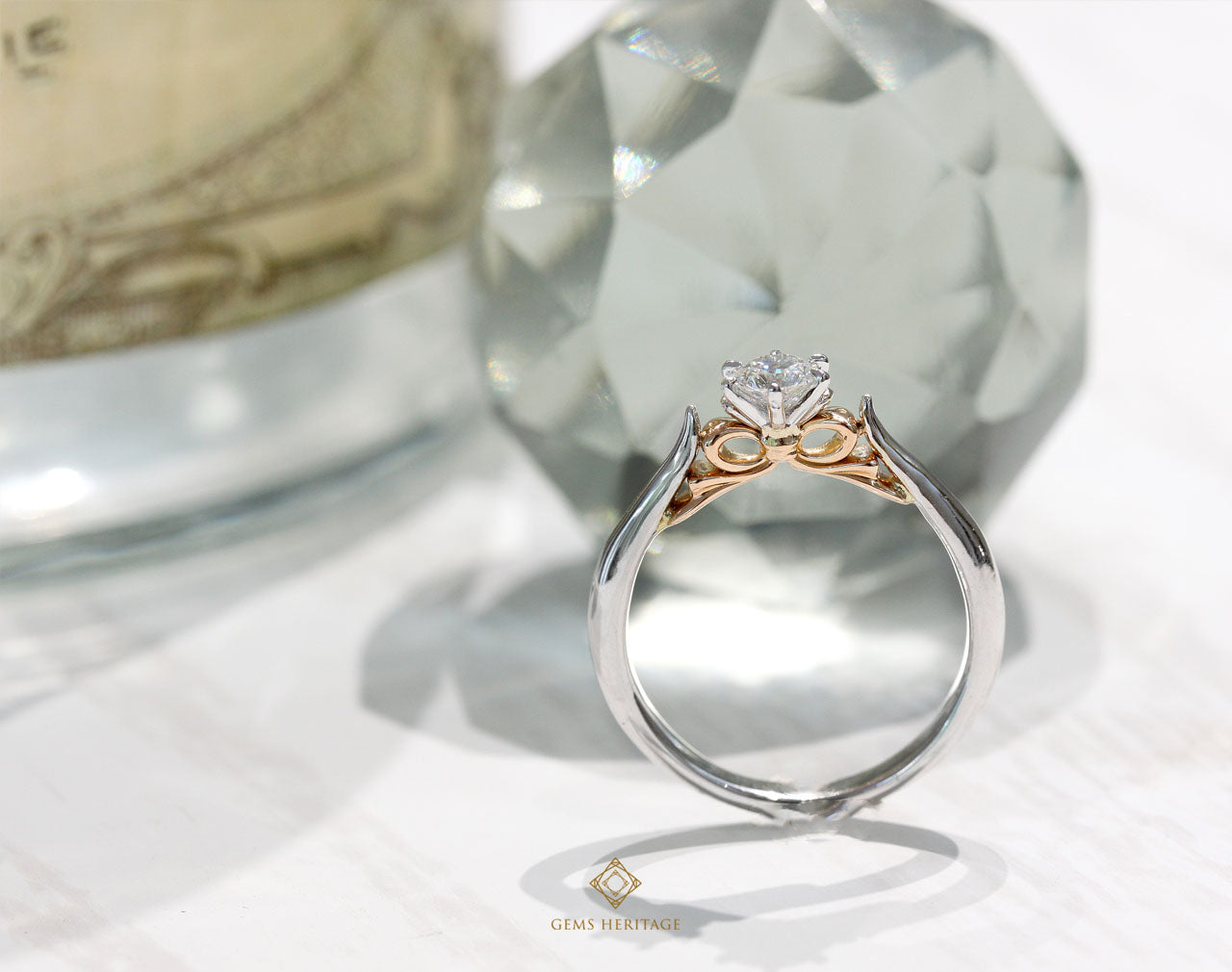 Solitaire Ribbon diamond ring (rpw322)