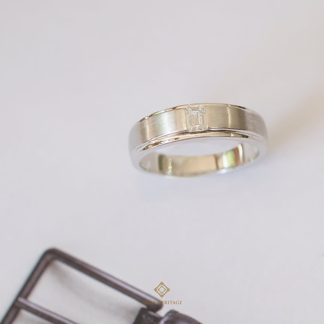 Emerald Cut Men's Wedding Ring  (RWG0065)(EM)