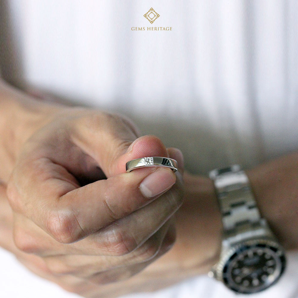 Men's princess cut diamond ring (rwg149)