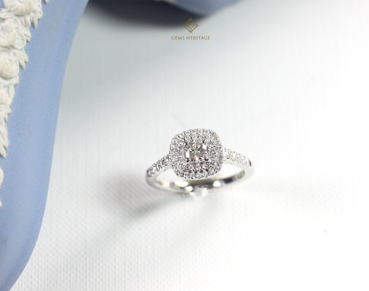 Double halo diamond ring (rwg242)