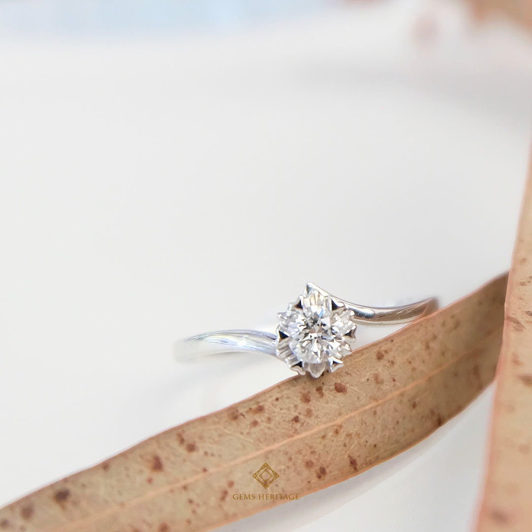 Sweet heart-prong diamond ring (rwg437)