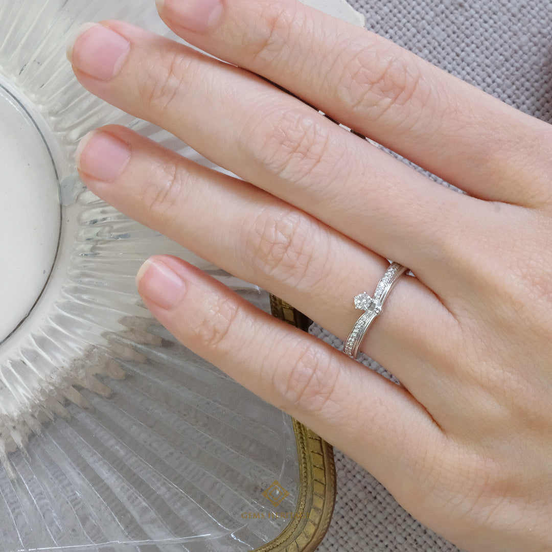 Couple Diamond crown wedding ring (rwg479)