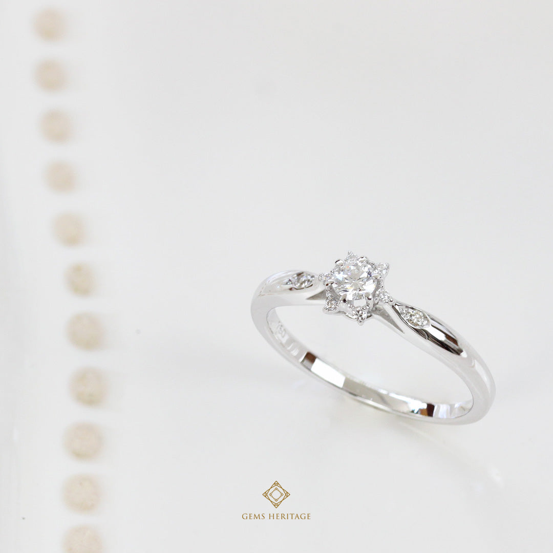 Shiny star diamond ring (rwg483)